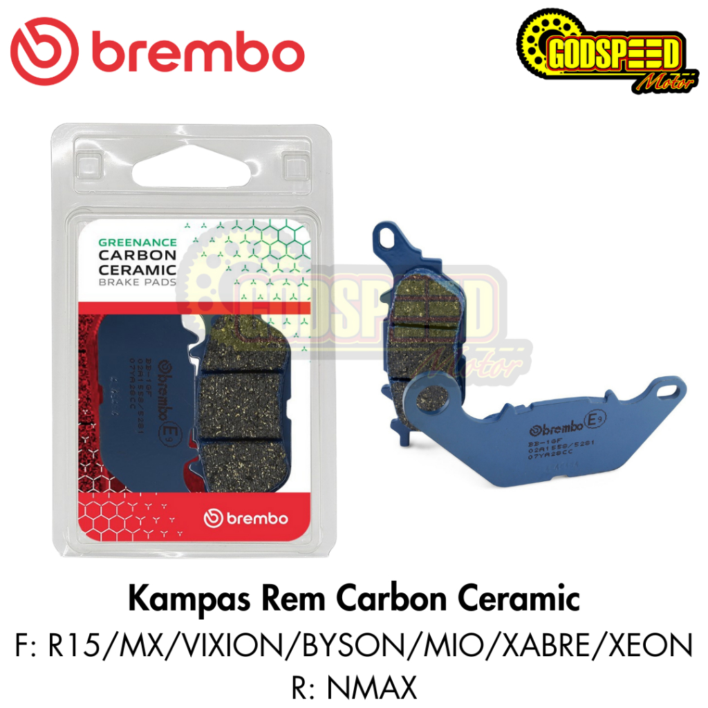 KAMPAS REM DEPAN BREMBO R15 V3 XABRE VIXION MIO NMAX BELAKANG CARBON CERAMIC DISCPAD ORIGINAL ITALY