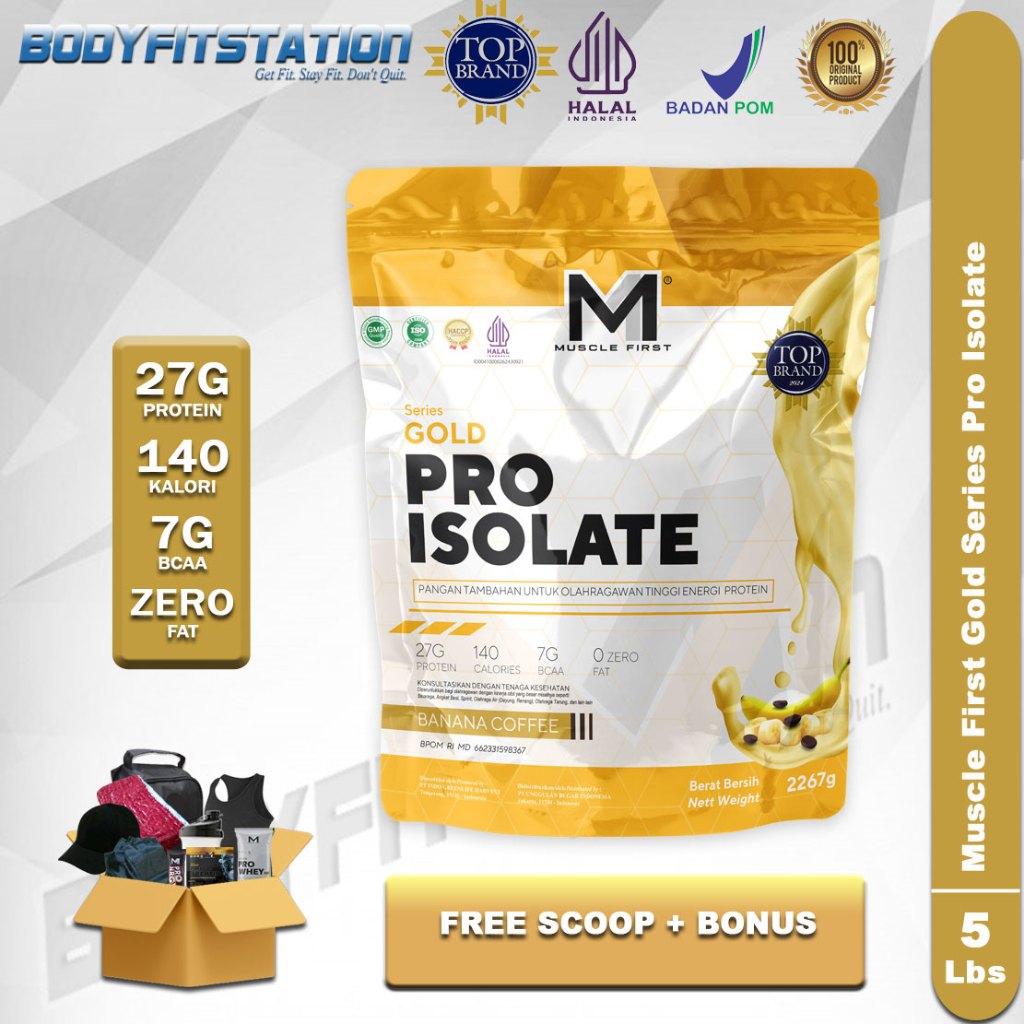 ORIGINAL Muscle First Gold Pro Isolate 5 Lbs - Susu Whey Tinggi Protein M1 musclefirst bodyfit