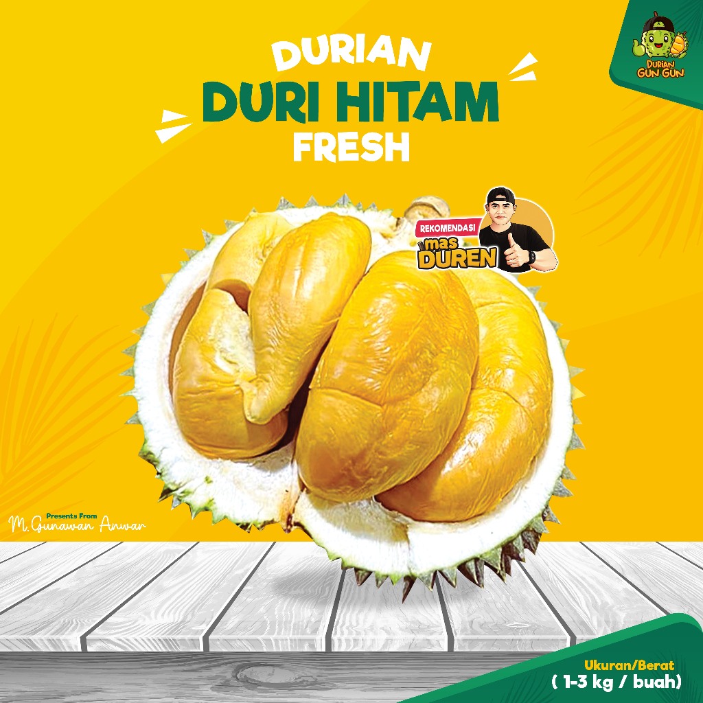 

Durian Duri Hitam Fresh Malaysia Duren utuh 1 Buah HARGA/KG