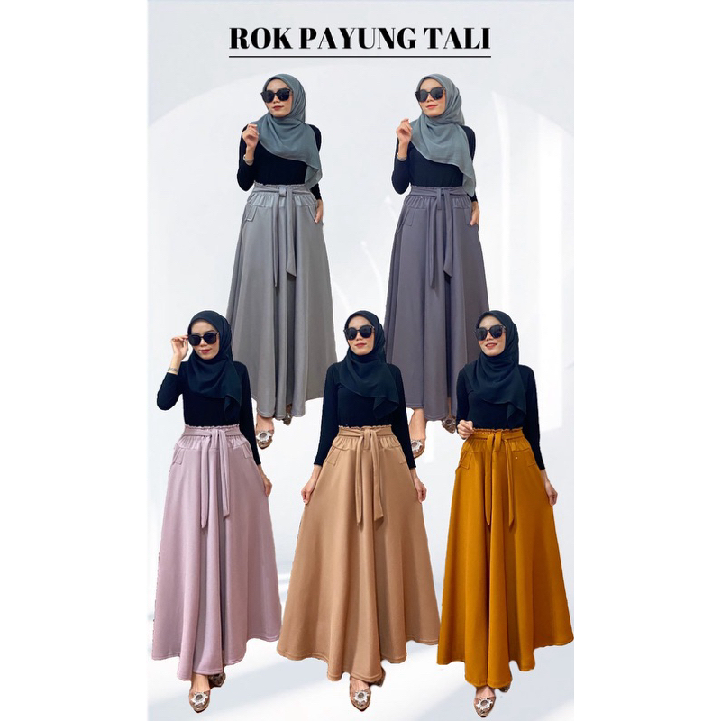 ROK PAYUNG TALI SCUBA - ROK PAYUNG PANJANG - ROK PANJANG POLOS