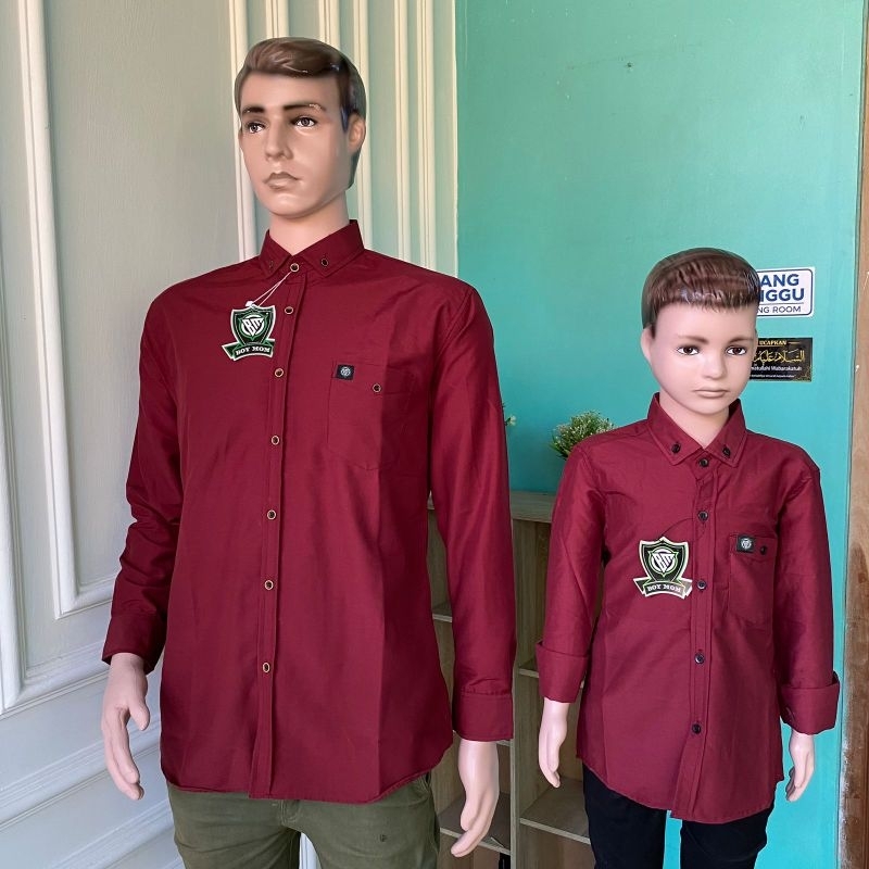 kemeja polos lengan panjang kemeja couple ayah anak