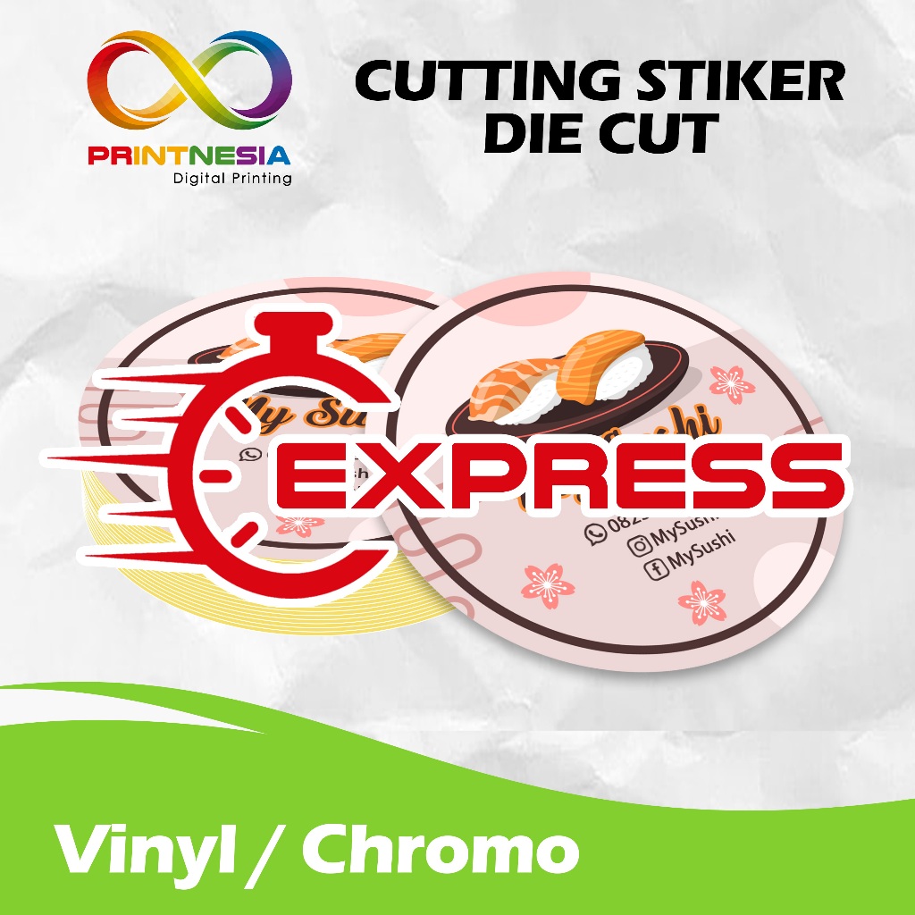 

EXPRESS Cetak Stiker DIE CUT A3+ | Vinyl / Chromo Cutting Putus A3+ | Die Cut Label | Print Stiker Vinyl / Chromo Murah