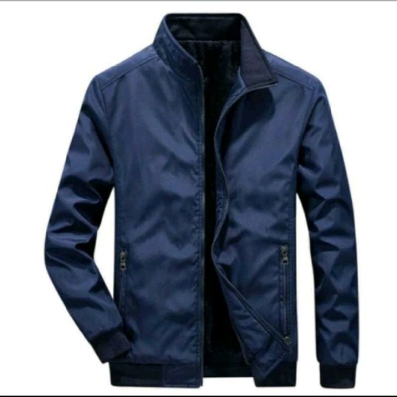 jaket motor polos pria wanita M/8xL