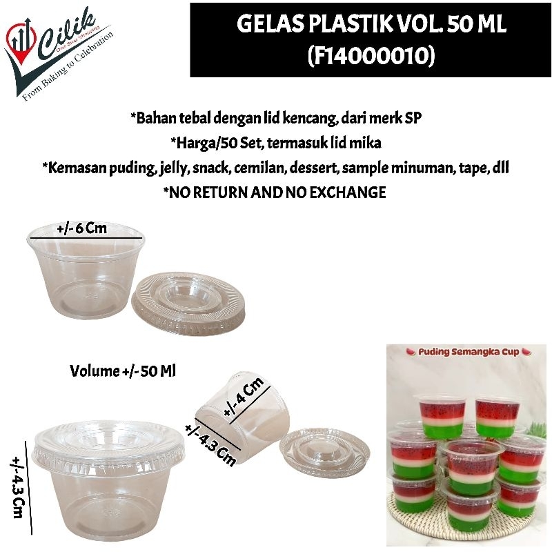 gelas+cup+wadah+kemasan+take away+bahan+plastik+mika+lid+tutup+cup+ringgi+100ml+50 ml+65 ml+150 ml+a
