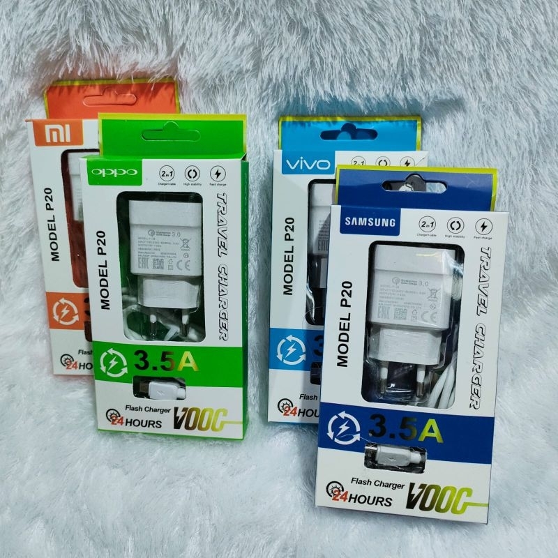 Tc Charger Adaptor Tc BRANDED P-20 Kabel data 1 USB Colokan Micro