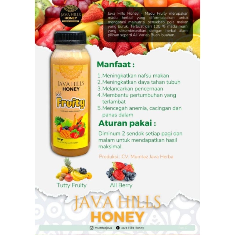 

Madu fruity java hills honey