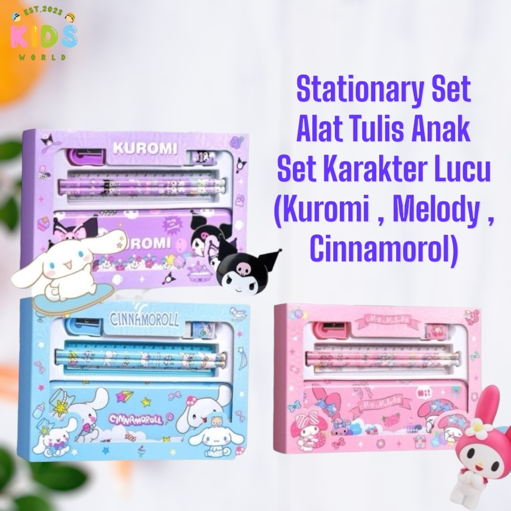 

Alat Tulis Anak STATIONARY SET Karakter Lucu Kuromi Melody Cinnamoroll