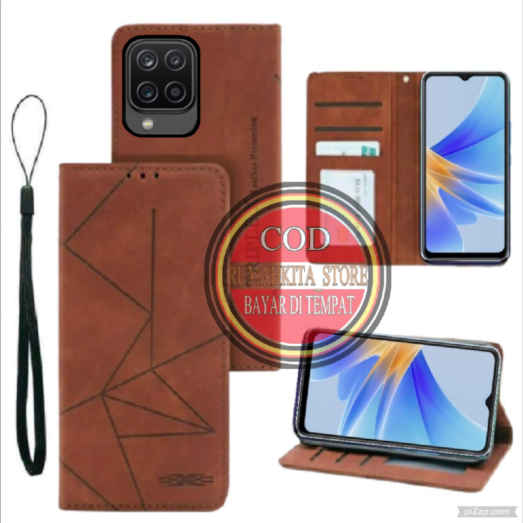 CASE HP SAMSUNG A12 MOTIF MAXNET CASE KULIT - CASING DOMPET-FLIP COVER LEATHER-SARUNG HP