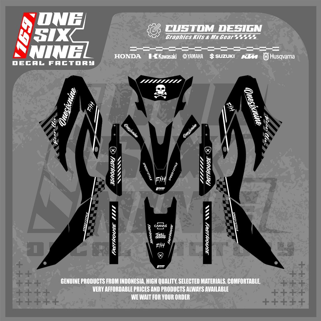 Decal Yamaha Wr 155 Full Hitam Custom Design - Decal Custom Yamaha Wr 155