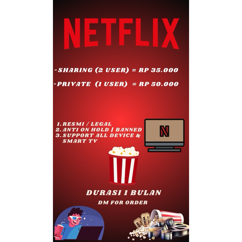 NETFLIX PREMIUM 1 Bulan anti On Hold