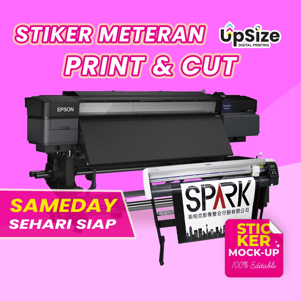 Cetak Stiker VYNL Meteran PRINT & CUT - TAHAN AIR - Ukuran 1 x 1 Meter - HIGHRESS - EXPRESS SAMEDAY*