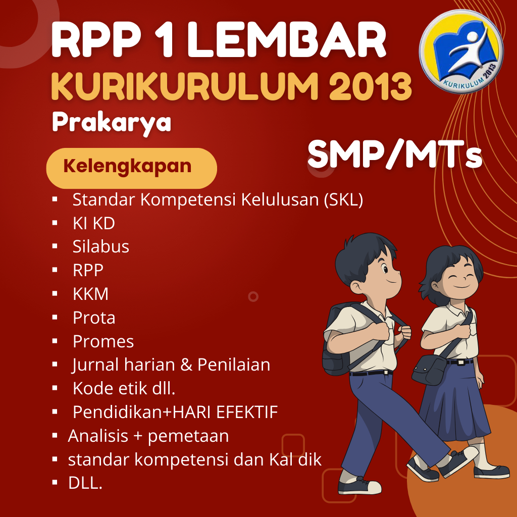 

RPP 1 LEMBAR PRAKRYA SMP/MTs KURIKULUM 2013 LENGKAP