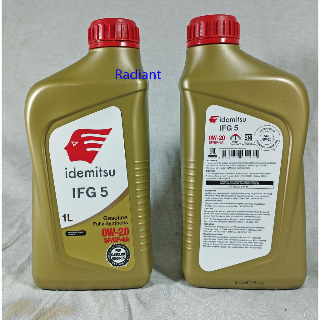 Oli mesin idemitsu sintetik 0w20 kemasan 1 Liter