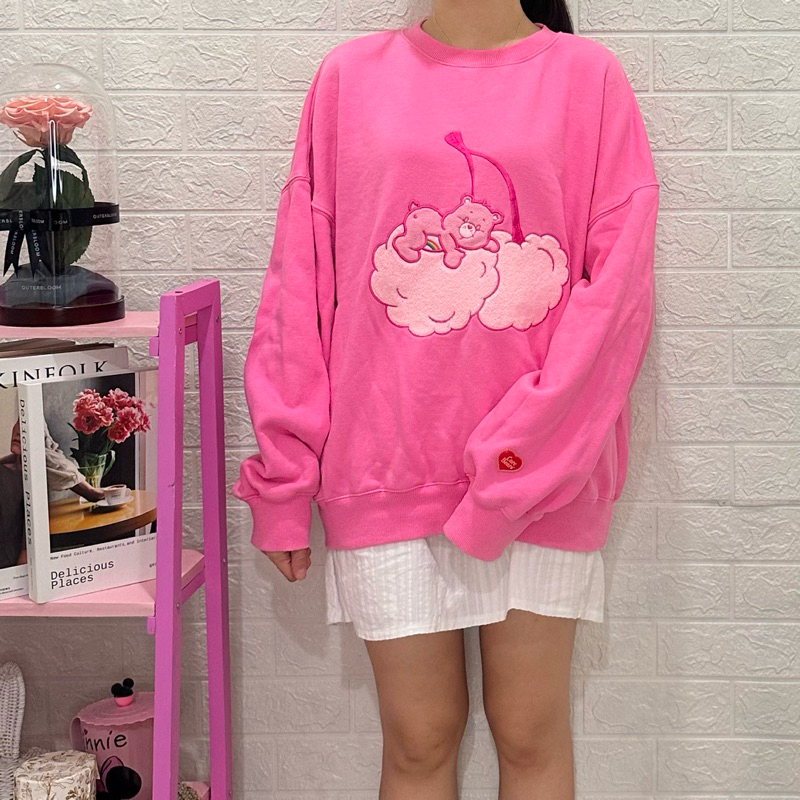 𝙋𝙍𝙀𝙇𝙊𝙑𝙀𝘿 Kirsh x Care Bears Pink Sweater Long Sleeve Crewneck Winter Musim Dingin