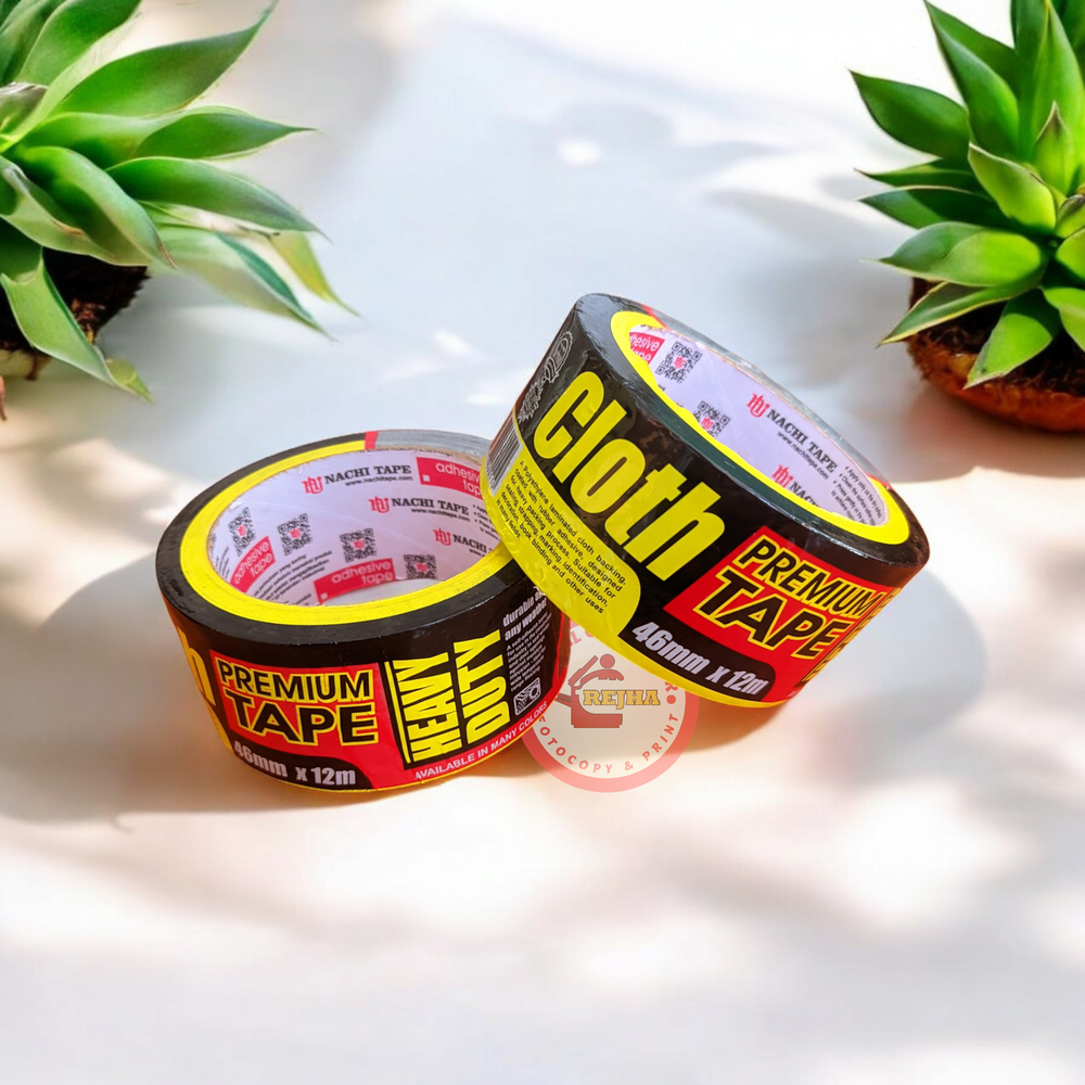 

LAKBAN KAIN HITAM CLOTH NACHI 46mm X 12m / PREMIUM TAPE HEAVY DUTY