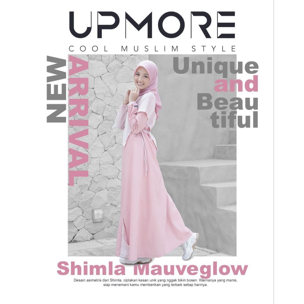 Upmore Shimla Mauveglow Dress Gamis Kekinian Warna Manis Feminim Ready Bisa COD