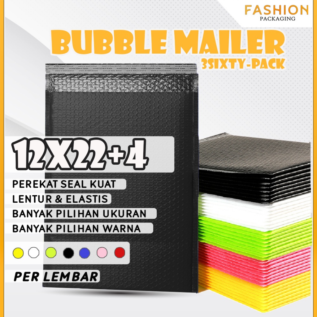 

BUBBLE MAILER POLYMAILER PREMIUM 12X22 +4 Plastik Mailer Warna Tebal Kantong Poly Bubble Wrap Packing Murah