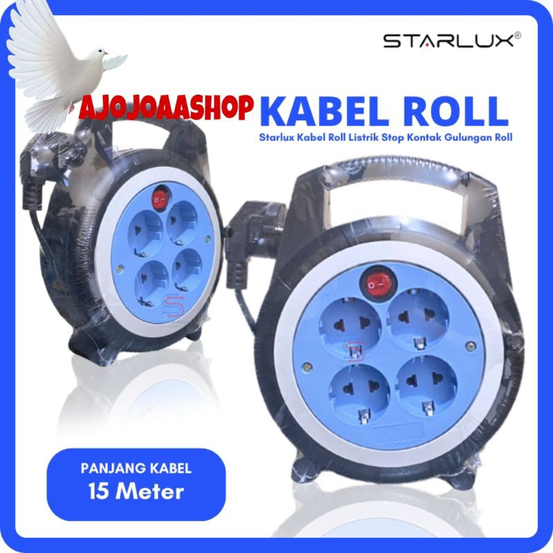 Kabel Roll Listrik 15M Stop Kontak Gulungan Roll Kabel STARLUX ORIGINAL Cable Roll