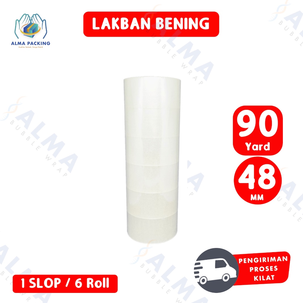 

Lakban OPP Tape / Lakban Bening Tape 90 Yard (1 Slop)