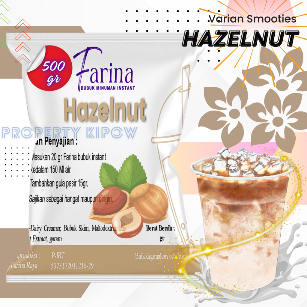 

FARINA Bubuk Minuman Hazelnut - Bubuk Minuman Hazelnut 500gr Plain