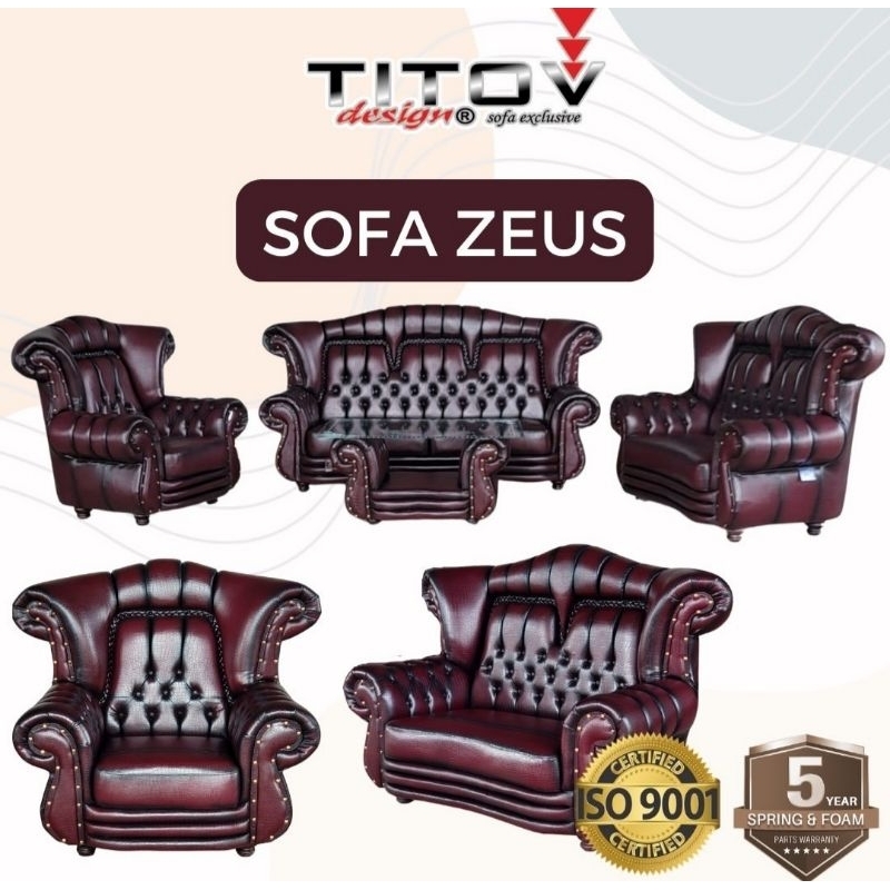 Sofa Palembang / Sofa classic / kursi classic kulit / Sofa titov Palembang tipe Zeus