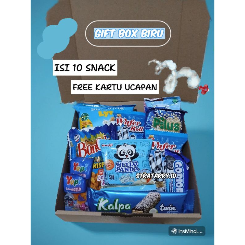 

HAMPERS SNACK BOX / GIFT BOX MURAH BIRU