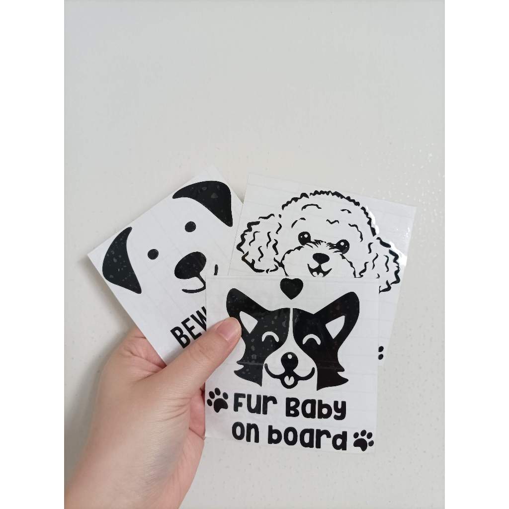 

Sticker Mobil Paws On Board Dog Puppy Cat Pet In Car Vinyl Decal Waterproof Non Reflective Stiker Mobil Motor Tahan Air Anjing Kucing Corgi Poodle Frenchie Golden Collie Husky Samoyed Pug Mainecoon British Short Hair