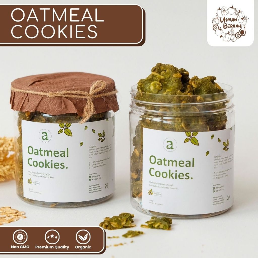 

Oatmeal Cookies Cemilan Diet Snack Sehat Oat Kue Kering Makanan Anak Ibu Menyusui USMAN BERKAH