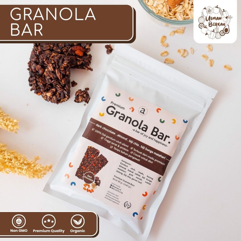 

Granola Bites Bar Diet Pelancar Asi Booster Snack Sehat Makanan Anak Bayi Balita Mpasi Oat Dry Fruit USMAN BERKAH