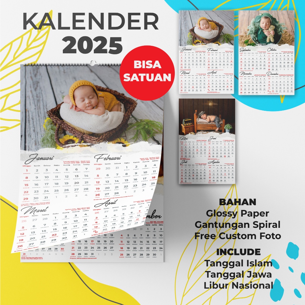 

Craftpedia Kalender 2025 - 2026 Kalender Dinding 3 Lembar Custom 4 bulanan