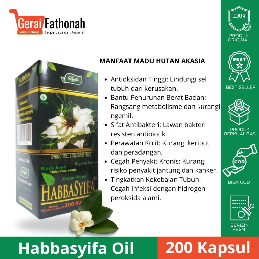 

Habbasyifa Minyak Habbatussauda 200 Kapsul Cold Pressed