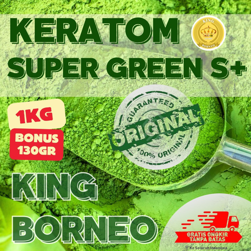 

King borneo - bubuk super hijau kalimantan bubuk daun purlik bubuk purlik s+ Kalimantan 1kg Tambahan 130gr