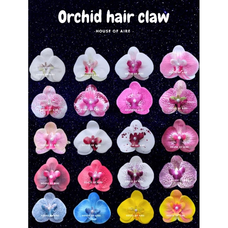 Jepitan bunga anggrek Orchid hair claw clip Flower hair claw clip