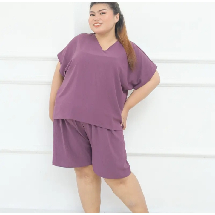 SETELAN JUMBO NAGITA/VNECK JUMBO/SETCEL PENDEK/BAJU SETELAN WANITA/SETCEL NAGITA/SETCEL HOTPANTS