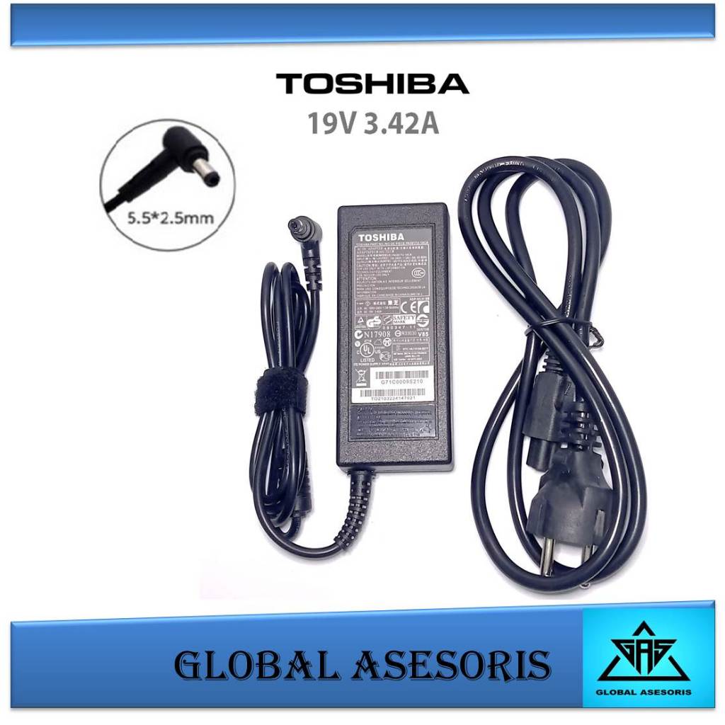 19V 3.42A 65W Charger Laptop Toshiba Satellite PA3714U-1ACA PA3917U-1ACA PA3715U-1ACA C55 C55T-A5222