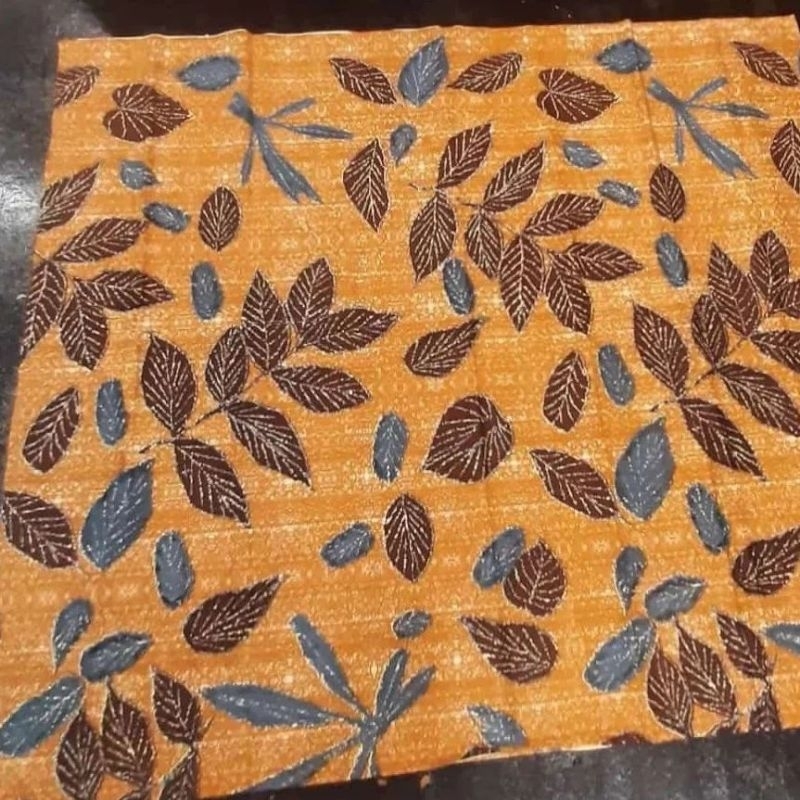 TERMURAH KAIN BATIK SOLO ECOPRINT DAUN KUNING C224