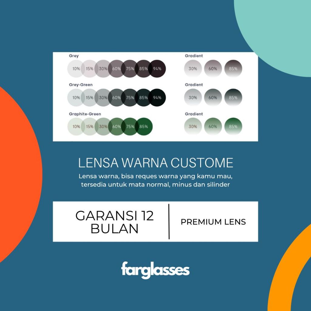 lensa warna (bisa custom warna), bisa untuk lensa normal, minus, silinder | lensa minus warna lensa 