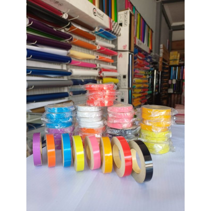 STIKER LIST ROLL  VELG MOTOR , MOBIL BAHAN POSPOR 1 CM