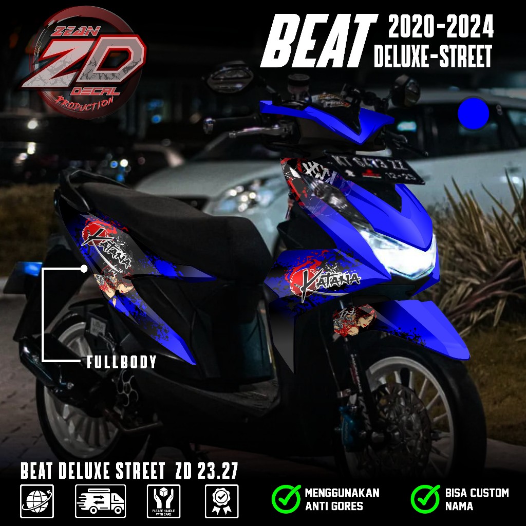 (PROMO COD) TERBARU Decal Sticker Honda Beat DELUXE STREET 2020 2021 2022 2023 Full body - Stiker Sk