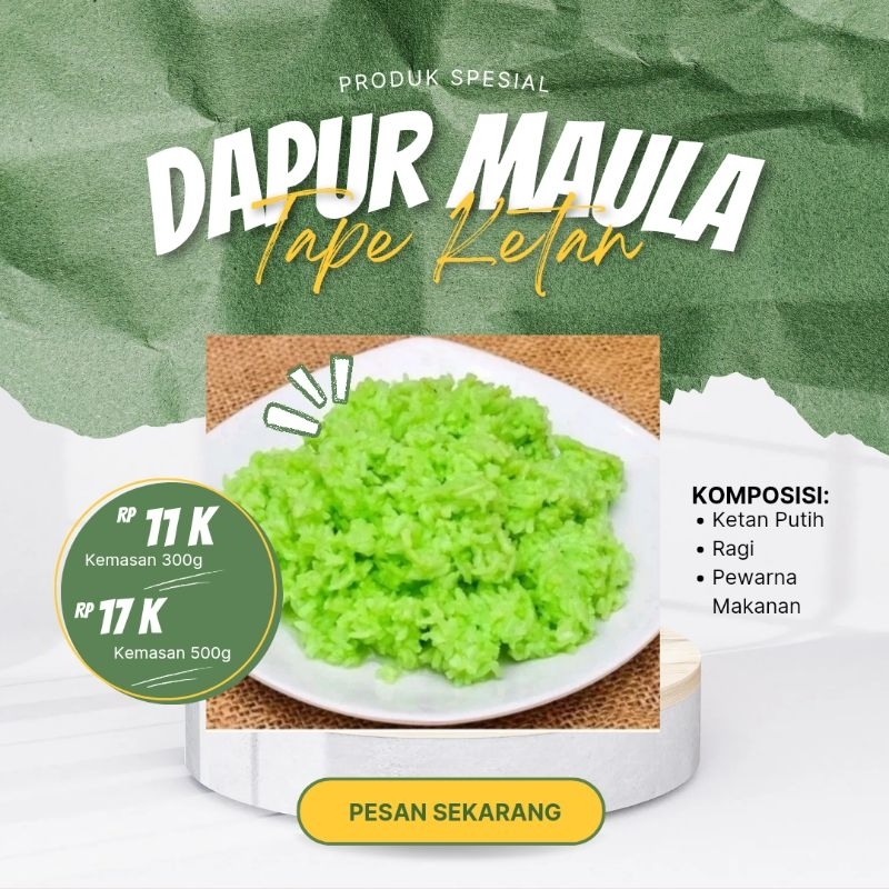 

Tape Ketan Legi 500g/300g Fermentasi Alami