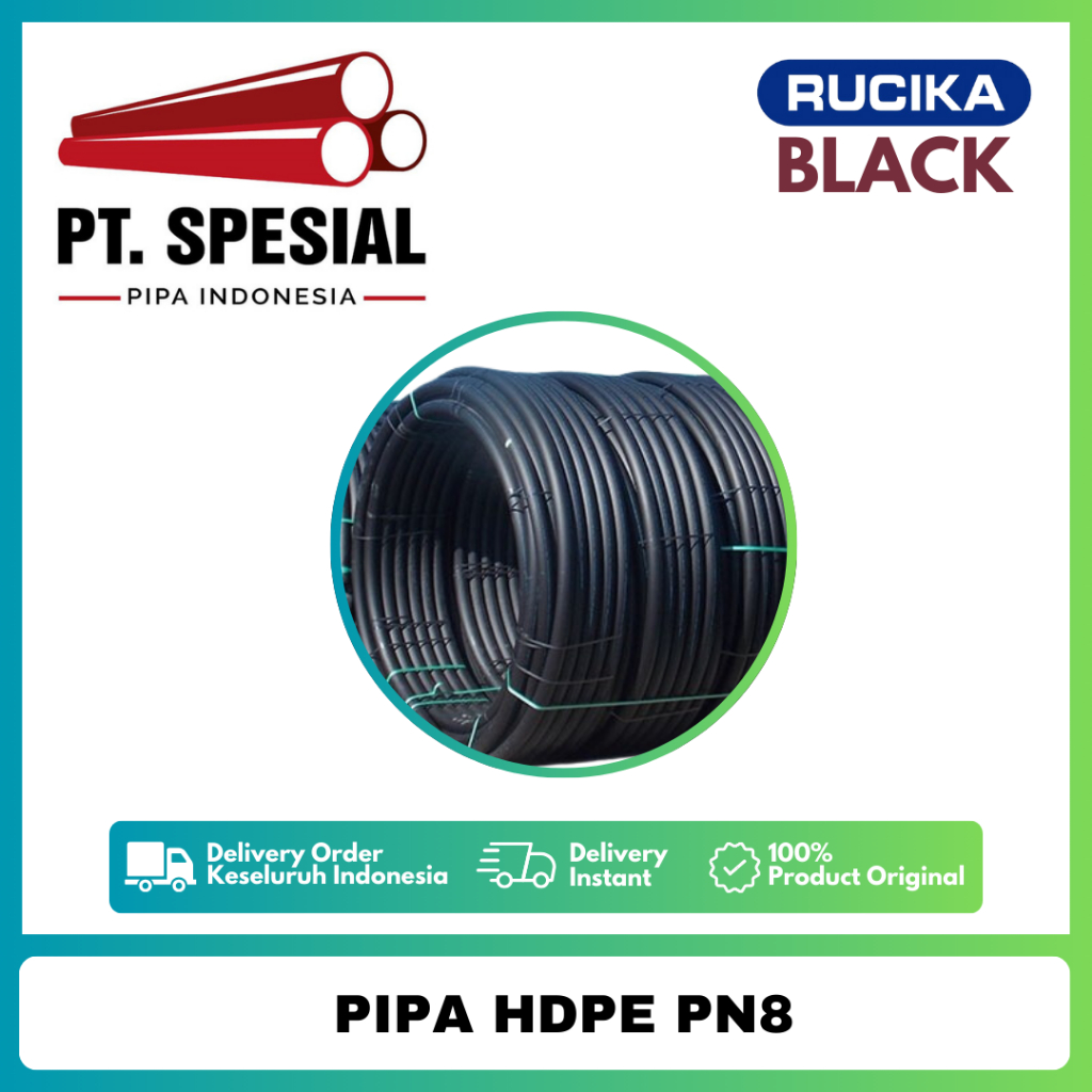 Pipa HDPE PN8 Rucika Roll 100 Meter - Per Roll - 06