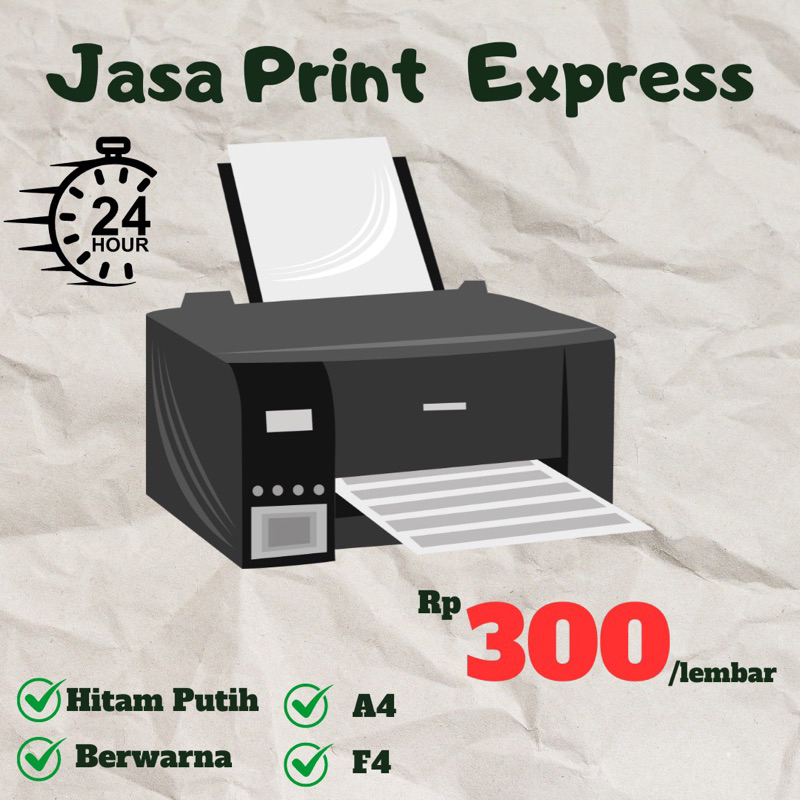 

Print HVS Warna dan B&W 24 Jam