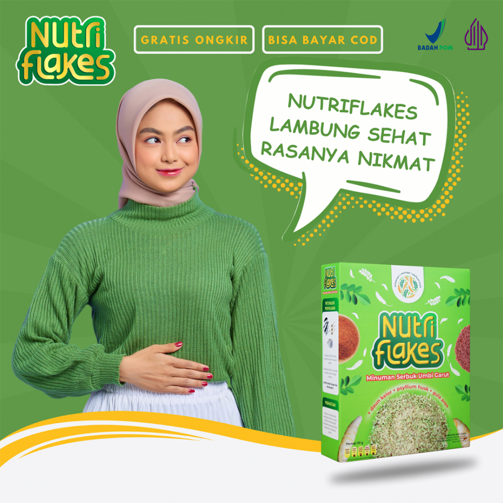

Nutriflakes Sereal Umbi Garut Paket 1 Box Original 100% Terbukti Efektif Atasi Masalah Asam Lambung