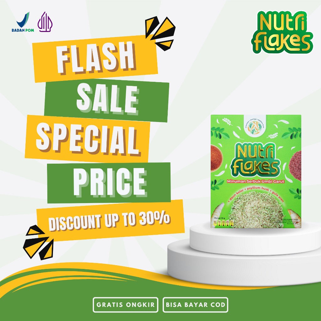

Nutriflakes Sereal Umbi Garut Paket 1 Box Original 100% Efektif Atasi Masalah Asam Lambung dan GERD
