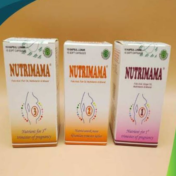 Nutrindo Nutrimama 1 Nutrimama 2 Nutrimama 3 - Botol 15 Kapsul - Suplemen Vitamin &  Nutrisi Ibu Ham