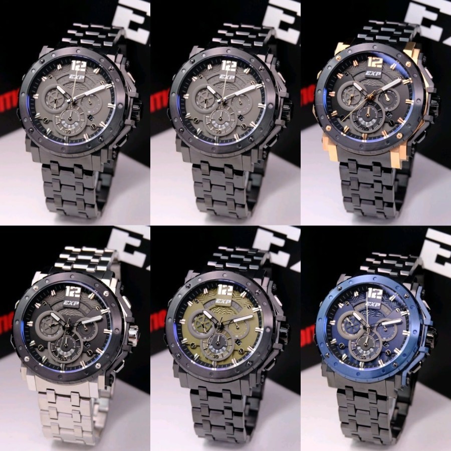 Expedition E 6402 Rose Gold Biru - Jam Tangan Pria Original