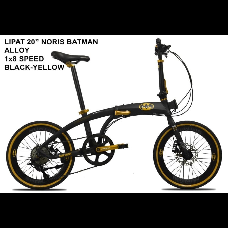 SEPEDA LIPAT UKURAN 20 INCH PACIFIC NORIS BATMAN FRAME ALLOY FOLDING BIKE PACIFIC