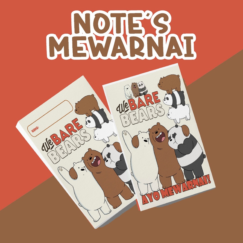 

Buku Kecil Mewarnai We Bare Bears - Note Mewarnai We Bare Bears