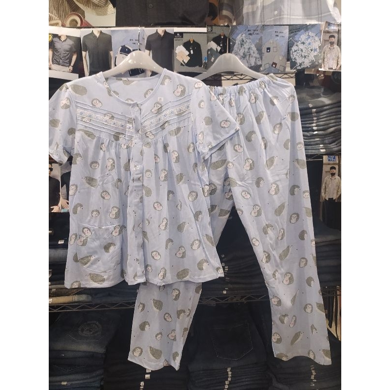 Baju tidur celana panjang lengan pendek Yumico freesize