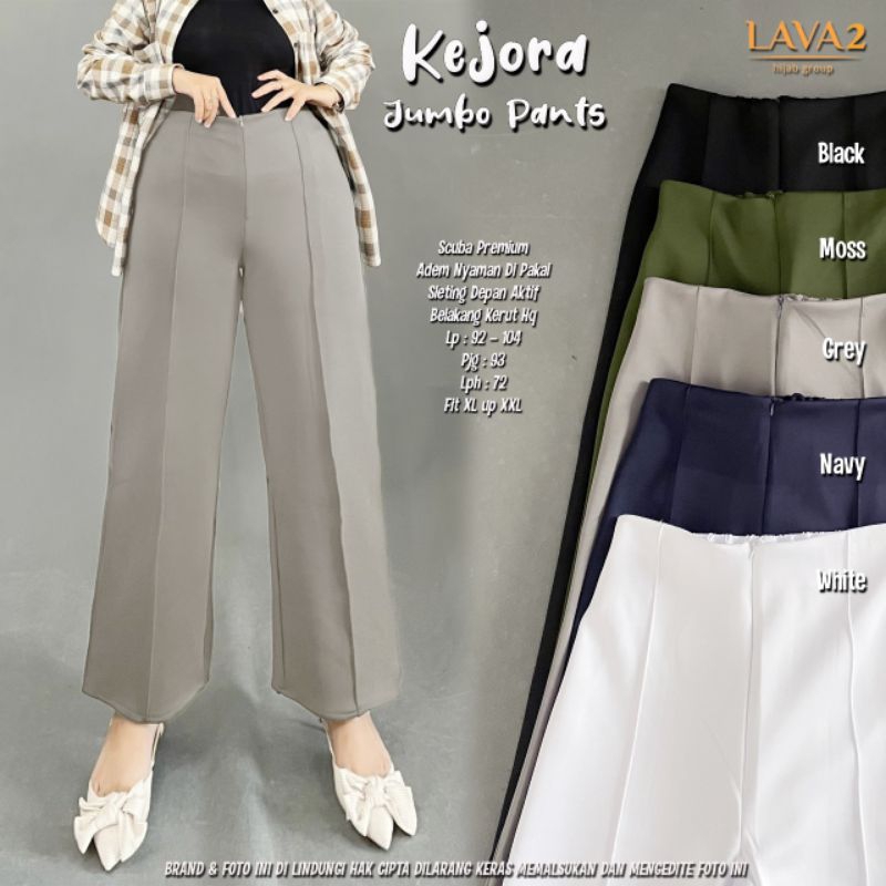 Kejora Jumbo Pants Celana Kulot Wanita Jumbo Bahan Adem Kekinian Terbaru 2024